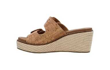 Corkys Footwear Womens 2.5-inch Manifest Wedge - Featuring Two Straps with Adjustable Buckles, Corkys Signature EVA Insoles for All-Day Comfort, and a Wrapped Outsole - Cork, Size 8