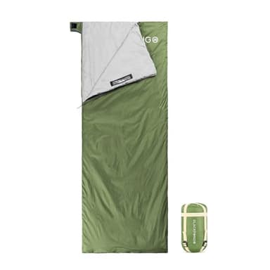 Blackpongo Ultralight Sleeping Bag - Envelope Lightweight Portable, Waterproof, Comfort with Compression Sack - Great for 3 Season Traveling, Camping, Hiking (Army Green)