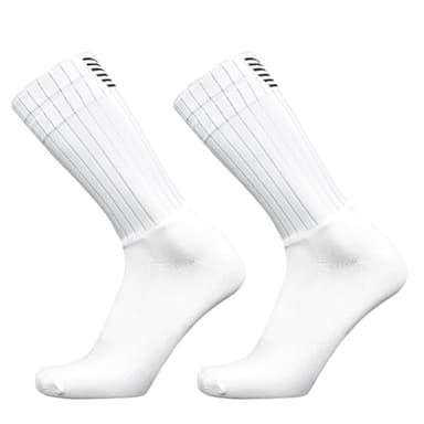 CYAEDYSOK Aero Socks Cycling Men Women Non-Slip Silicone Aerodynamic Cycling Aero Socks White one size 6-12