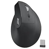 acer Ergonomic Mouse Wireless, 1000/1200/1600 Adjustable DPI Vertical Mouse with 6 Buttons, Rechargeable Ergo Mice with 2.4GHz USB Receiver for Computer, Laptop, PC, iMac and Desktop