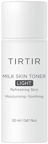 TIRTIR Milk Skin Rice Toner Light | Instant Hydration with 4% Niacinamide, Pantenol, Lightweight, Pore-Tightening, Vegan, Acne-Prone, Oily Skin, Fungal Acne Safe, Korean Skin Care, 0.67 Fl Oz