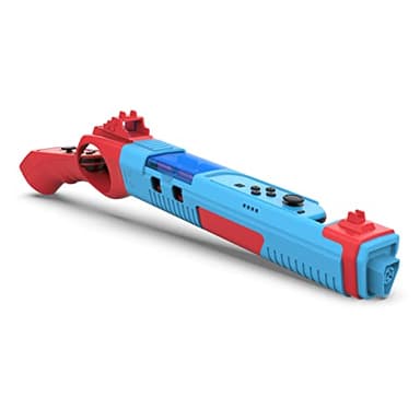 GH Joy con Gun Controller for Nintendo Switch 1 (OLED) Shooting Games, Resident Evil, Cabela's, Sniper Elite, Doom, Hunting Simulator, Wolfenstein, Payday, Joycon Gun Grip Blue & Red