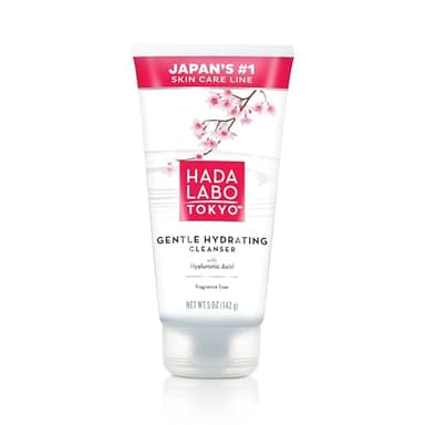 Hada Labo Tokyo Gentle Hydrating Foaming Facial Cleanser, Fragrance-Free Sensitive Skin Face Wash with Hyaluronic Acid and Conditioning Agents Soften Skin, Locks In Moisture, 5.0 Oz