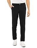 CRZ YOGA Men's Stretch Golf Pants - 35" Slim Fit Stretch Waterproof Outdoor Thick Golf Work Pant with Pockets Black 33W x 35L