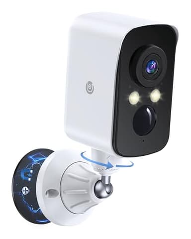 Naseto 360° View Wireless Outdoor Security Camera, No Subscription Free 7-Day Cloud/SD, Pan, AI Detection, Magnetic, Battery Powered, 2.4G WiFi, 2K, Night Vision, 2-Way Talk, Home Security, IP65