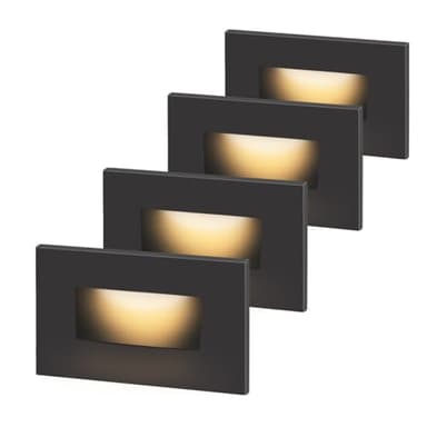 kadision 120V Dimmable LED Step Lights, 3000K/4000K/5000K Selectable, 3.5W 175lm Indoor Outdoor Stair Lights, Aluminum ORB Finish, 4 Pack
