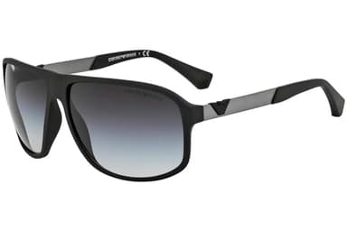 Emporio Armani EA4029 Sunglasses, Rubber Black/Gradient Grey, 64 mm