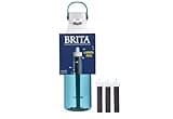 Brita Water 26-Ounce Premium Filtered Water Bottle + 3 Replacement Filters- Sea Glass