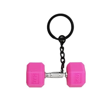 VIGUEUR Mini Dumbbell Keychain - Barbell Keychain for Fitness Enthusiast, Pink