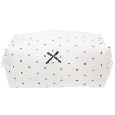 PAZIMIIK Cozy Makeup Bag Small Aesthetic Travel Zipper Cosmetic Pouch for Women Make Up Beauty Accessories Brushes,Polka Dot