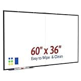Large Whiteboard, Double Magnetic White Board for Wall, Dry Erase Whiteboard for Office Home & School (Black, 60x36 inch)