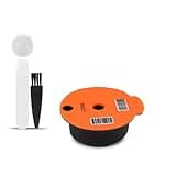 YUYUEMI for Bosch Tassimo silicone Coffee Filter,Tassimo Reusable Coffee Capsules Refillable Coffee Filter Pods with 1 Spoon and 1 Brush for Bosch Tassimo Series Coffee Machine (220ml Orange)