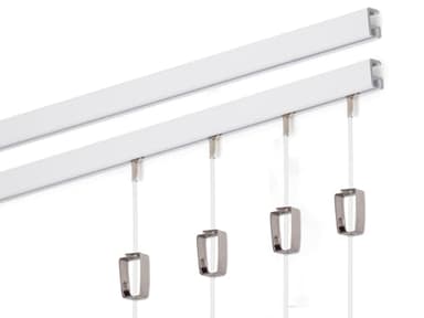 STAS Minirail Picture Hanging System Set - Covers 9.84 ft of Wall Space - Smallest Picture Rail & Art Hanging Gallery Kit for Art Display (White Rails, Includes 4 Hooks & Cords)