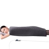 Boncare® 17"x33" Extra Large Heating Pad for Back Pain Relief with Timer and without Auto Shut Off, 6 Heat Levels 9 Hour Auto Shut Off and Long 12.6ft Cord for Bed Foot Warmer, Machine Washable (Gray)