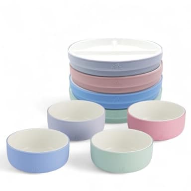Elk and Friends Kids Porcelain Mealtime Bundle | 7.8" Plates & Bowls | 8 Pcs | Microwave & Dishwasher Safe