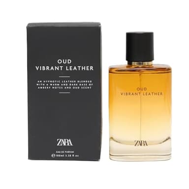 Zara Oud Vibrant Leather EDP Eau De Parfum Cologne for Men 100 ML (3.38 FL. OZ)