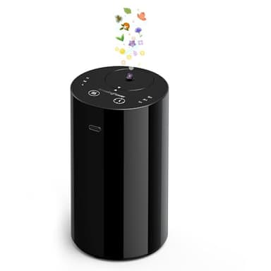 Waterless Essential Oil Diffuser, Portable Aromatherapy Diffuser with 20mL Capacity, Battery Operated Mini Scent Diffuser,3 Mist Levels & Timers, Leak-Free, for Home, Car, Office (Black)