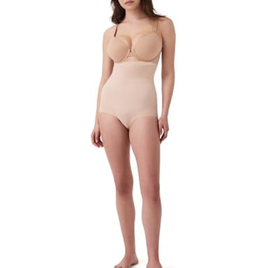 SPANX SPANXsculpt Power Series High-Waisted Brief - Lightweight All-Day Comfort - Core Control Shapewear - High-Waisted Underwear - Soft Nude - Large