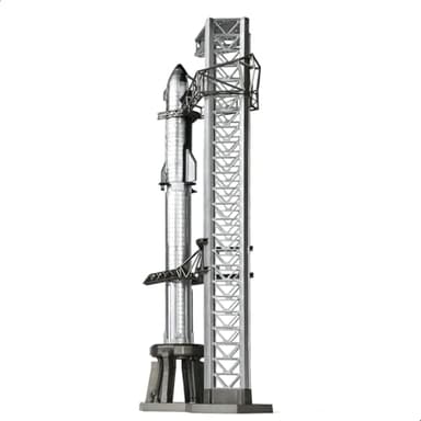 QIYUMOKE 1/400 Starship Rocket Model Kits for Spacex Spacecraft Model Rockets for Adlut with Mechazilla Stand NASA Static Starship Models for Space Enthusiasts Gift or Desktop Display(14.57" L)