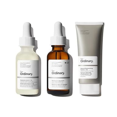 The Ordinary Fine Lines & Wrinkles Collection - Skin Care Bundle Set - Retinol 1% in Squalane 1 Fl Oz, Hyaluronic Acid 2% + B5 1 Fl Oz, Natural Moisturizing Factors + HA 3.4 Fl Oz