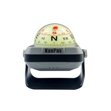 KanPas V-39-L Dashboard Ball Compass for Car with Double Dials Luminous Capsule Adjustable Holder (Grey)