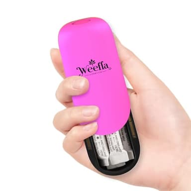 Weefla Empty Carry Case for Ammonia Inhalants Smelling Salts Ampules, Single Pill Organizer for Purse, Compact Travel Container for Supplements (1 PC Pink)