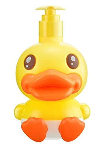 Cute Soap Dispenser for Kids Gift,Fun Dispenser for Bathroom Kitchen Countertop Vanity fit Lotion Shampoo Shower Hand Sanitizer,Animal Yellow Duck Themed Soap Bottle with Pump Bath Accessories