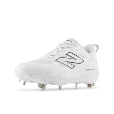 New Balance Women's Fresh Foam X Velo V4 Metal Softball Shoe, White/Black, 6 M