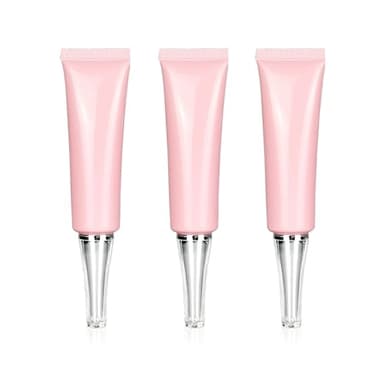 3PCS 30ml/1oz Empty Pink Plastic Squeeze Tubes Eye Cream Tube Bottle with Silver Cap for Cosmetics