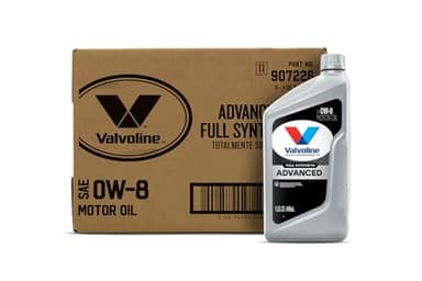 Valvoline Advanced Protection 0W-8 Full Synthetic Motor Oil 1 Quart, Pack of 6