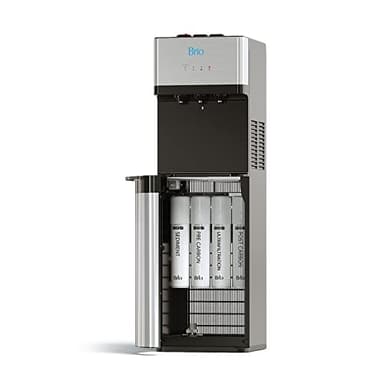 Brio Self Cleaning Bottleless Water Cooler Dispenser, UL Approved, Stainless Steel, Point of Use Drinking Water Filter, Hot, Cold, and Room Temperature