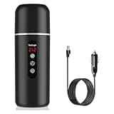 Car Kettle Electric,Portable Coffee Kettle Warmer - 12V/24V Travel Hot Water Heater with Built-in Magnetic Induction and Stirring Function. (black)