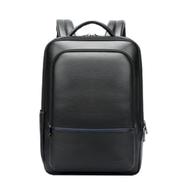 BOPai Genuine Leather Backpack for Men Multi-Function 15.6 inch Laptop Premium Executive Business Travel Friendly Smart Rucksack Anti Theft Large Capacity Office Classic Black