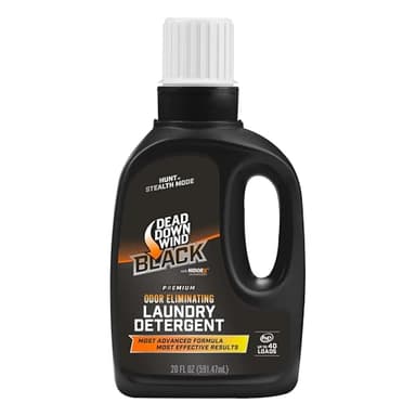 DEAD DOWN WIND BLACK Premium Unscented Laundry Detergent (20 Oz) - Scent Eliminating Liquid Detergent for Clothing and Gear - Durable Hunting Scent Eliminators - Advanced Hunting Gear