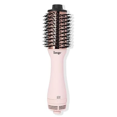 L'ANGE HAIR Le Volume 2-in-1 Titanium Blow Dryer Brush | Hot Air Brush for Hair Drying & Styling | Ionic Oval Barrel for Smooth, Frizz-Free Volume | (Blush – 60mm)