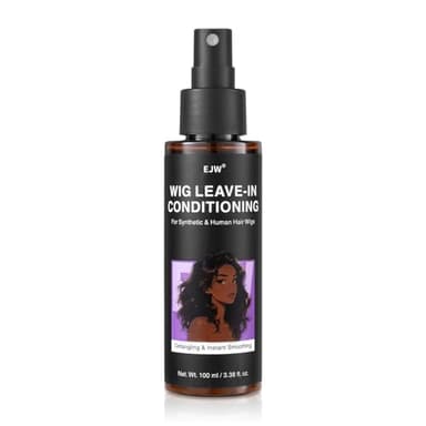 EJW Wig Leave-In Conditioner Spray – Detangles, Smooths & Refreshes – Lightweight, Non-Greasy Formula for Daily Use – For Synthetic & Human Hair – 3.38 fl. oz