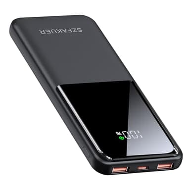 Szfakuer Portable Charger,Slim 10000mAh Power Bank,22.5W USB-C Fast Charging Battery Pack Compatible with iPhone 17/16/15/14/13/12 Pro Samsung Galaxy, iPad, AirPods, Android Tablets (Black)