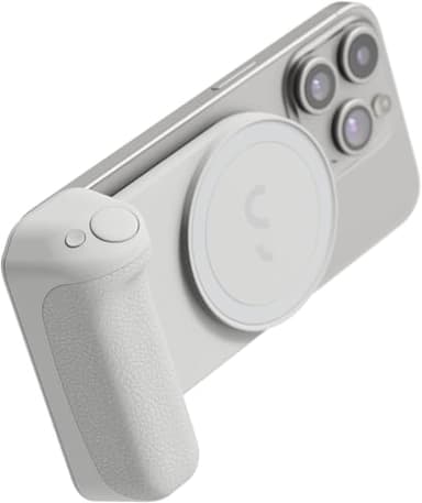 ShiftCam SnapGrip Pro - Mobile Battery Grip with Wireless Shutter Button - Magnetic Mount Snaps on to Any Phone - Built in Powerbank with Qi 2 Wireless Charging - Tabletop Dock (Stone)