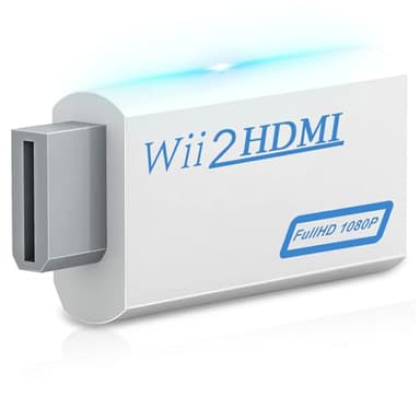 Herfair Wii to HDMI Adapter, 1080P Wii HDMI Adapter, Wii2HDMI Converter for Nintendo Wii/Wii U, Supports All Display Modes with 3.5mm Audio Jack Connector to HDTV Smart TV
