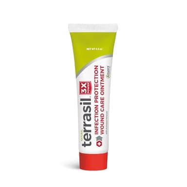 terrasil Wound Care 3X - Wound Healing Ointment, Skin Treatment Cream for Relief of Bed Sores, Pressure Sores, Blisters, Cuts, Burns & First Aid. Dermatologist-Tested, Hypoallergenic Approved (.5oz)