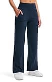 Libin Yoga Pants Women Wide Leg Pants 31" High Waist Comfy Stretch Loose Sweatpants Women Athletic Workout Track Casual Work Dress Pants with Pockets, Dark Navy, S