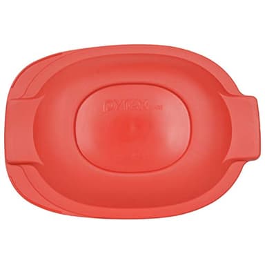 Pyrex 702-PC 2.5 qt Oval Roaster Red Lid - Made in USA