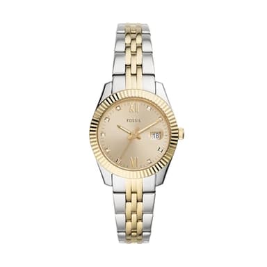 Fossil Women's Scarlette Mini Quartz Stainless Steel Three-Hand Watch, Color: Gold/Silver (Model: ES4949)