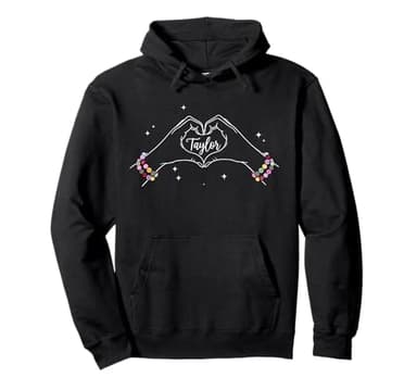 Heart Hands Taylor First Name Girl Vintage 70's 80's Pullover Hoodie