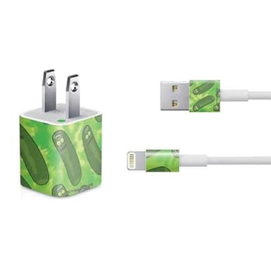 Skinit Decal Other Skin Compatible with iPhone Charger (5W USB) - Officially Licensed Adult Swim Rick and Morty Pickle Rick Pattern Design