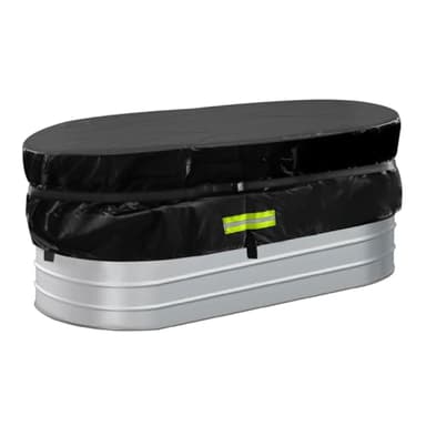 8Ft Stock Tank Pool Cover, Cold Plunge Water Trough Insulated Cover for Horse Trough Cold Plunge Ice Bath Tub Covers 2 x 3 x 8 Foot Polar Protector Stock Tank Pool Liner Hot Tub Kit Water Proof Oval