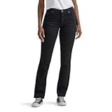 Lee Women's Relaxed Fit Straight Leg Jean, Black Onyx, 10 Short Petite