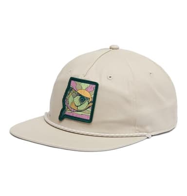 Columbia Unisex PFG Tack Snap Back Hat, Dark Stone/Sunset Fish Graphic, One Size