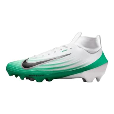 Nike Vapor Pro 1 Football Cleats (HM8850-100, White/Stadium Green/Metallic Silver/Black) Size 8