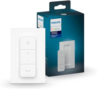 PHILIPS Hue Smart Dimmer Switch with Remote, White, 1 Pack, Turns Hue Lights On, Off, Dims or Brightens, Smart Home Control, Requires Hue Bridge, Easy, No-Wire Installation
